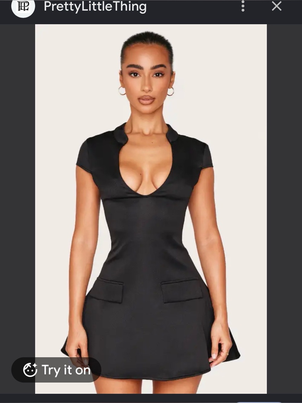 Elegant Black Plunge Dress